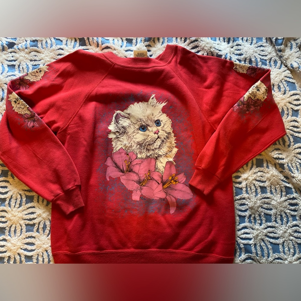 Vintage Hanes Cat Sweater